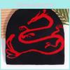 Streetwear Dragon Pattern Beanie For Men Women Warm Autumn Season
