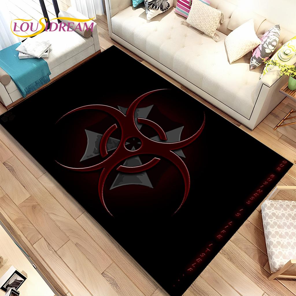 3D R-Resident Evil Games Gamer Area Rug, ковер для гостиной, спальни, дивана, коврика для двери, детский игровой нескользящий коврик