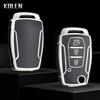 TPU Car Flip Key Case Cover Shell Fob For Ssangyong Kyron 2 Sanka Actyon Korando Tivoli 3 Buttons Key Protective Holder Keychain