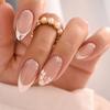 Detachable DIY Fake Nails Long Almond Simple French False Nails