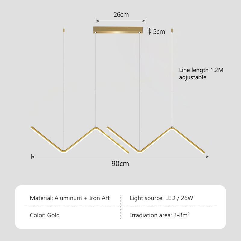 Modern LED Pendant Light Gold/Black Long Line Pendant Light For Restaurant Study Kitchen Office Coffee Home Decoration Luxury