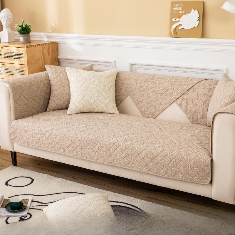 Скандинавский современный минималистичный четырехсезонный универсальный нескользящий дышащий чехол для дивана из чистого хлопка, чехол для дивана, ткань