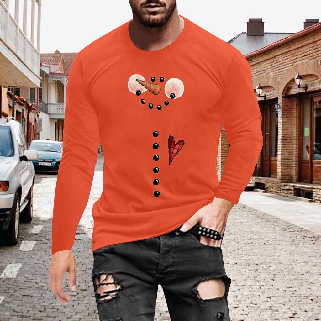 Муж. Футболка Круглый вырез Одежда Одежда На открытом воздухе Длинный рукав С принтом Модельер Винтаж