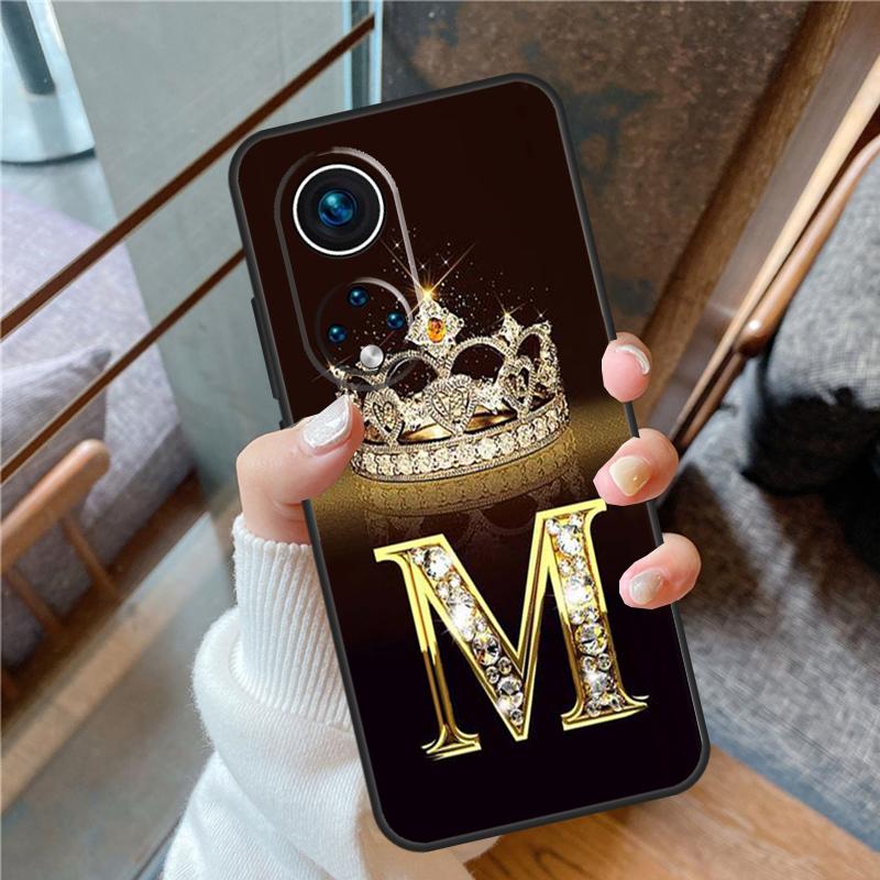 Чехол с золотым мраморным монограммой буквы для Honor Magic 5 Pro 50 70 90 Lite X6 X7 X8 X9 8X 9X Honor X7a X6a X8a X9a X9b