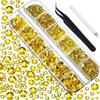 2000Pcs Flat Back Gems Rhinestones 6 Sizes (1.4-4.8 Mm) Round Crystal Rhinestones for Crafts Nail Clothes Shoes Bags DIY Art