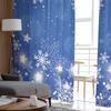 Рождественские снежинки, синие оконные тюлевые шторы для гостиной, кухни, Рождественский домашний декор, прозрачные шторы из вуали