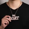 THE BLING KING Custom 2 Sizes Baguettecz Letters Pendant Micro Paved CZ Personalized Small Letter Clasp Necklace Hiphop Jewelry