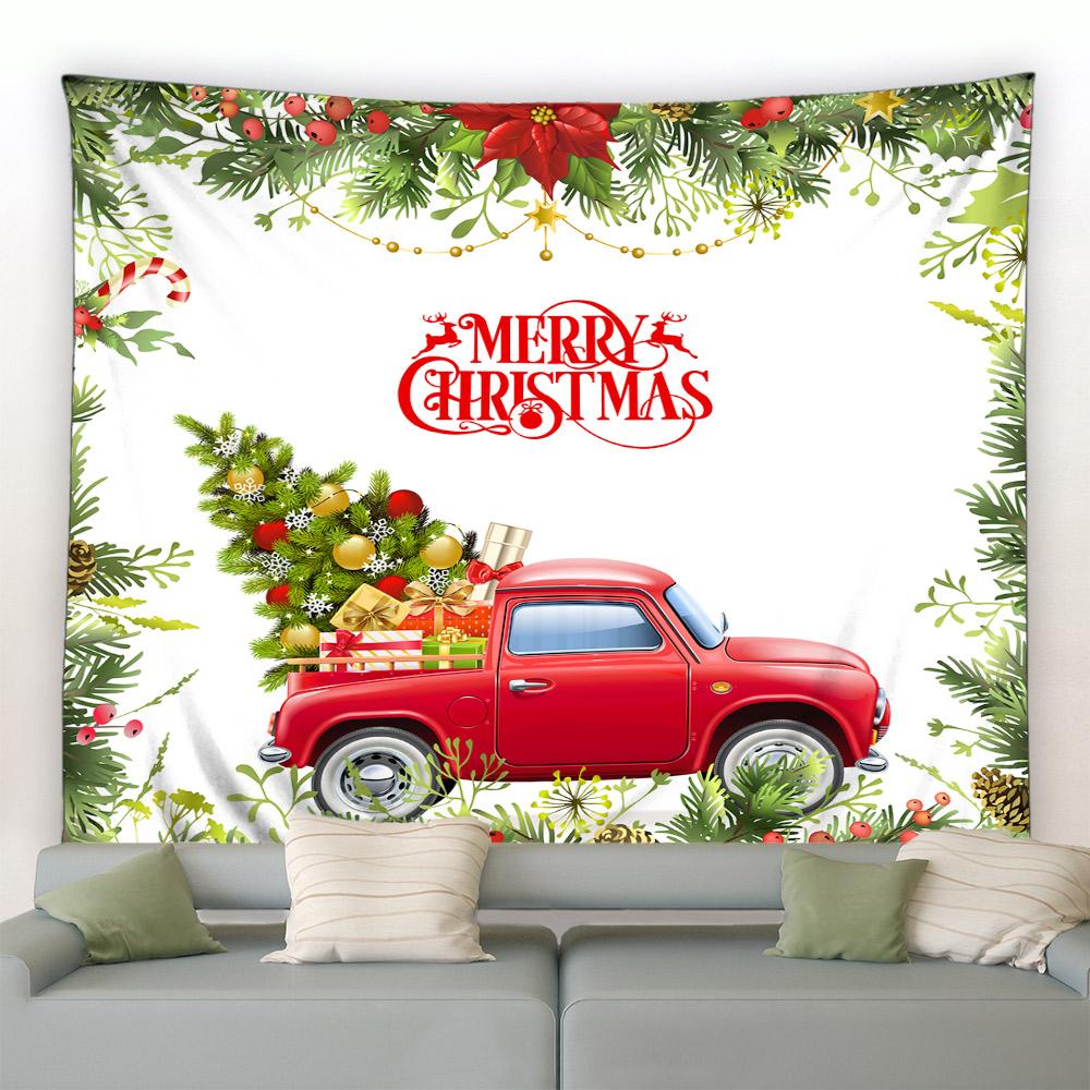 Санта-Клаус Снеговик с декоративным принтом и узором гобелен для дома, гостиной, спальни, настенное украшение, фон, тканевый гобелен