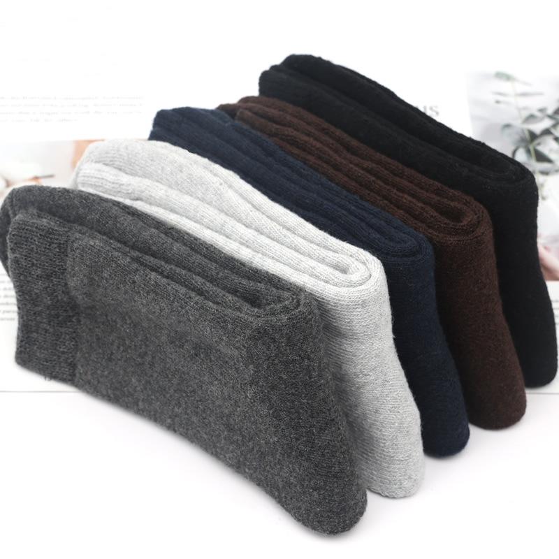 5 Pairs Winter Men's Socks Thicken Sheep's Wool Socks Warm Women Retro Style Colorful Fashion Man Socks for Snow Boots