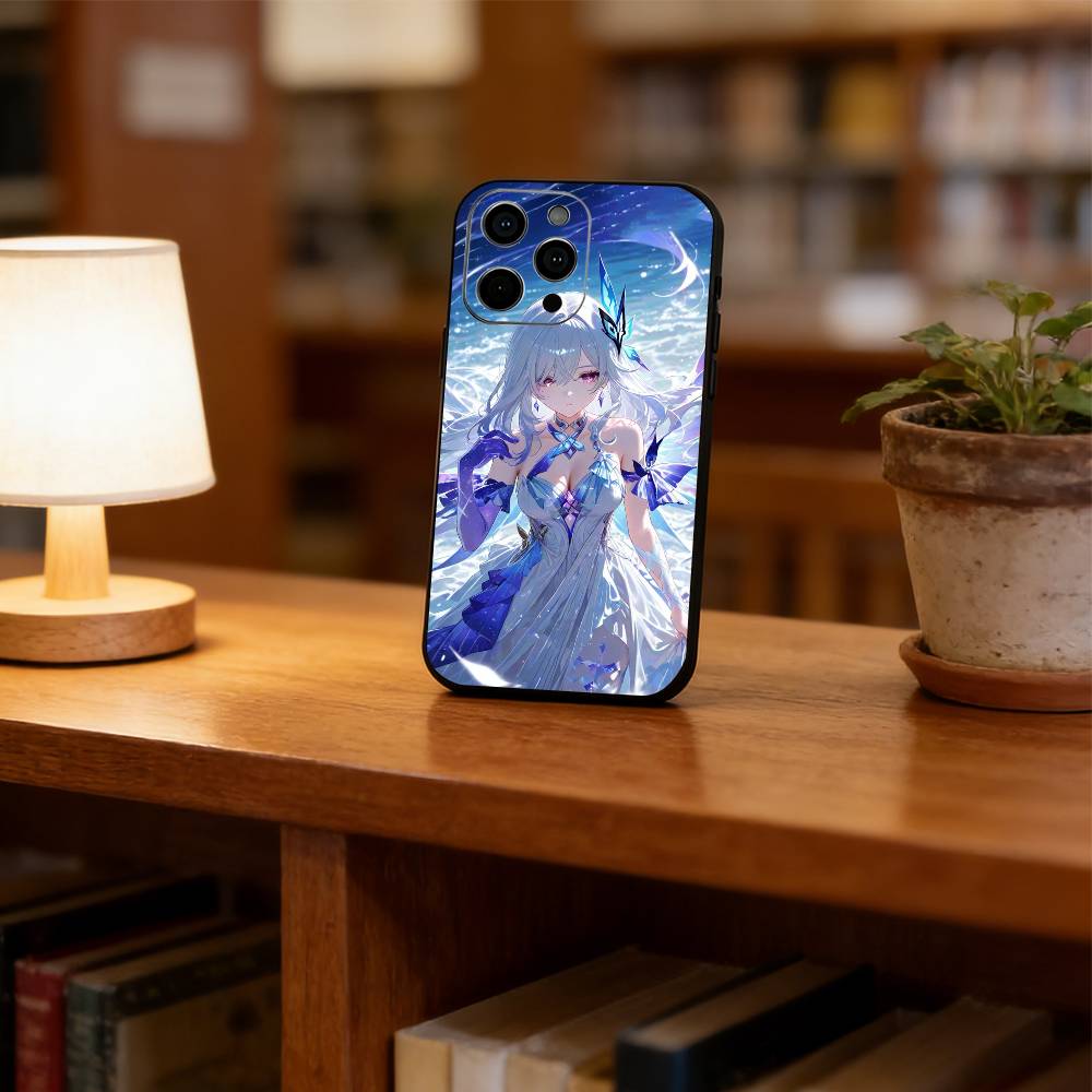Чехол для телефона с аниме-богиней для iPhone 17, 16, 15, 14, 13, 12, 11 Plus, Pro Max, Другие Мягкий черный чехол