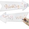 10PCS Wedding Directional Blank Arrow Signs with Stakes 43.18 X 15.24cm Yard Signs with Stakes, This Way Arrow Yard Signs Birthday Party Signs Arrow
