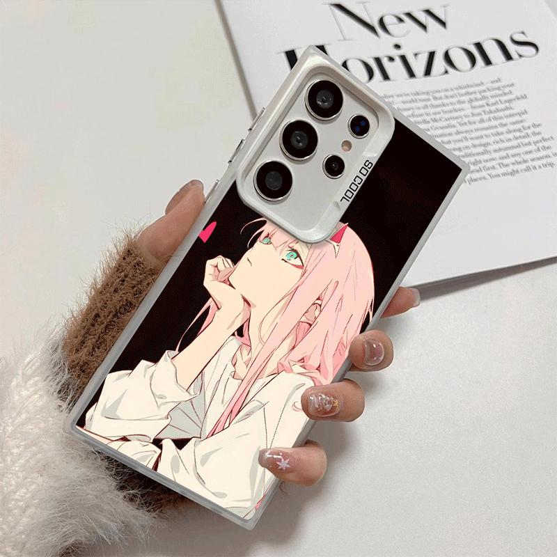Чехол для телефона Zero Two 02 Кавайный Милый Мягкий для Samsung Galaxy S24 S25 FE S26 Edge S23 Ultra S22 Plus S21 + Ударопрочный Задняя Крышка Sh