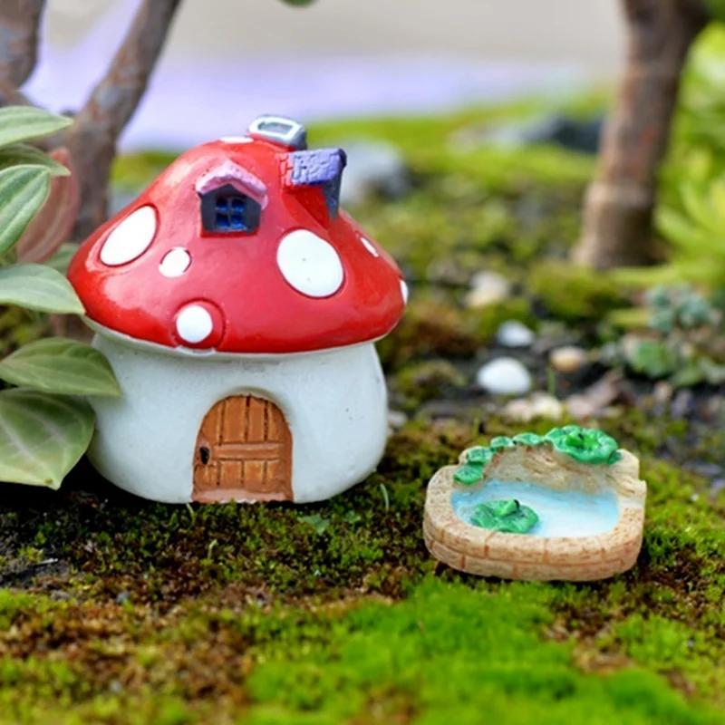 3PCS DIY Resin Miniature Landscape Decoration Lotus Pond Mixed Size Garden Decoration Micro Landscape Decoration