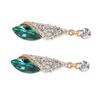 Women Earrings Delicate Exquisite Droplet Shape Zinc Alloy Artificial Diamond Green Earrings Women