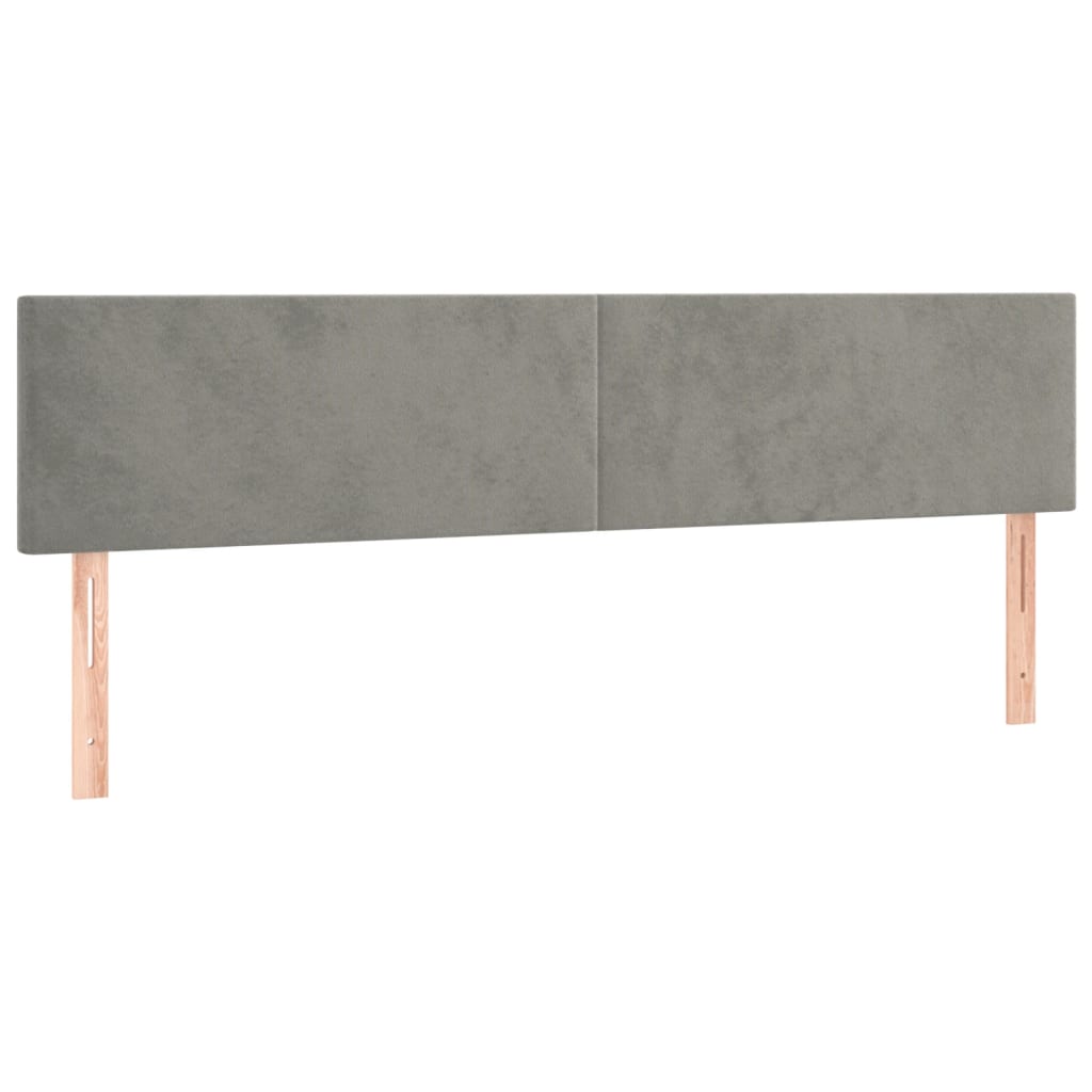 Vidaxl Zagłówek Do Łóżka Z Led, Jasnoszary, 180X5X78/88 Cm, Aksamit