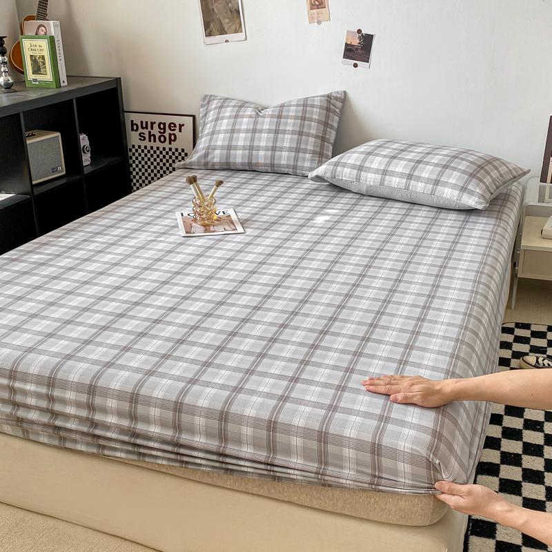 Простыня на резинке в стиле «клетчатая», приятная для кожи, эластичная простыня для девочек, мальчиков, комната, постельное белье для дома(Нет наволочки)