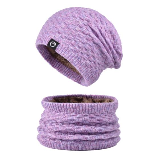 2 шт./комплект женский зимний шарф шапка комплект толстый вязаный теплый противоскользящий