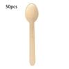 50/100PCS Natural Wooden Disposable Cutlery Set Dessert Cake Knives Forks Spoons for Parties Weddings Cafes Tableware Supplies