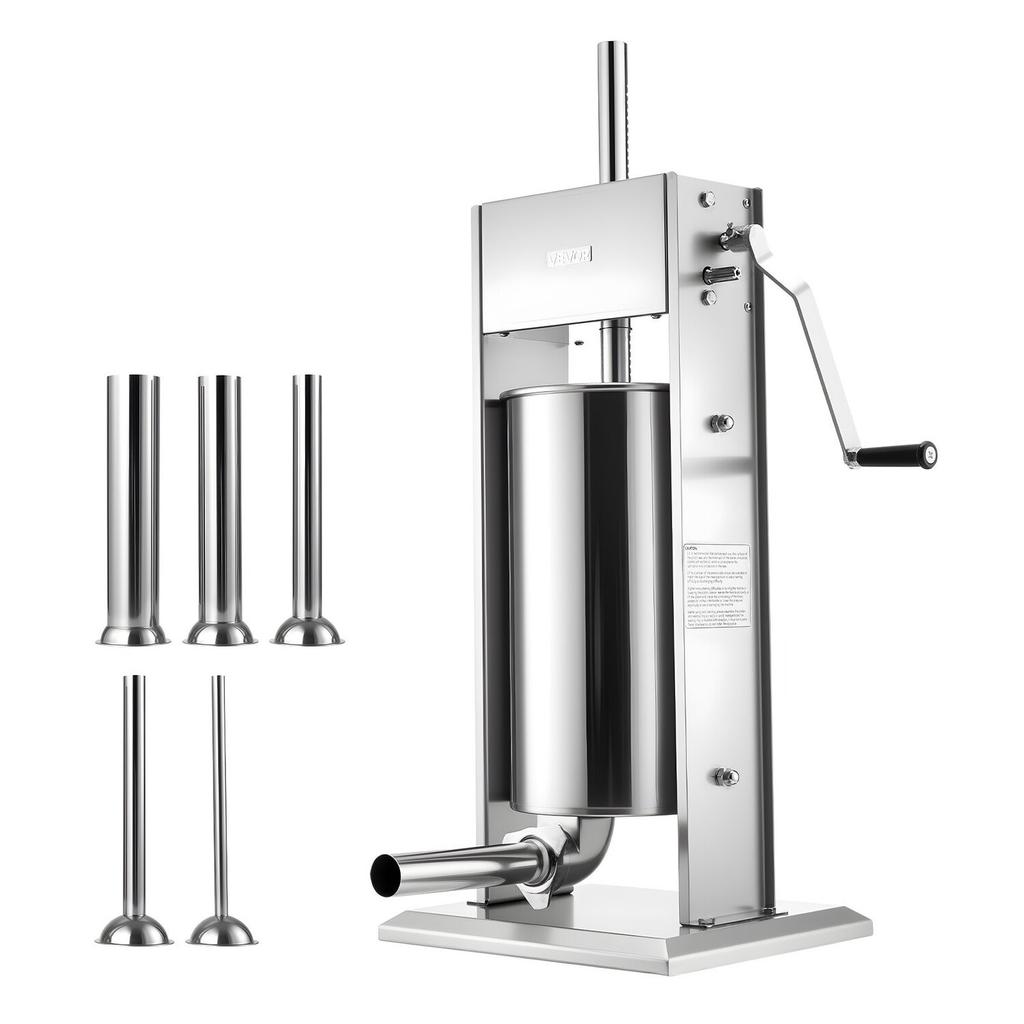Manual Sausage Stuffer, 33 LBS / 15 L Vertical Meat Stuffer, Heavy Duty Sausage Casing Meat Stuffing Machine, Dual-Speed Stainless Steel Filler with 5