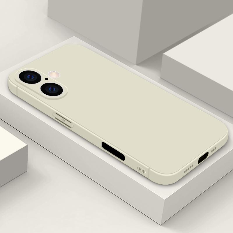 Liquid Silicone Shockproof Matte Case For iPhone 16E 16 Pro Max 15 Plus 14 Pro 13 12 11 Pure Color Slim Soft Anti-Fall Phone Cover