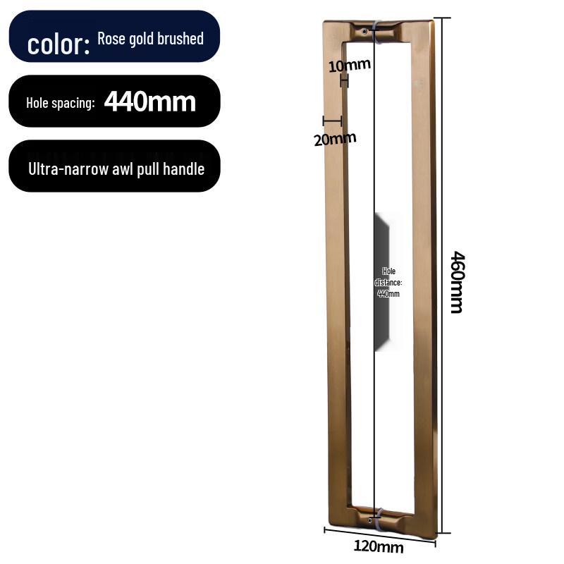 Ручка для душевой двери из нержавеющей стали 304, цвет Rose Gold