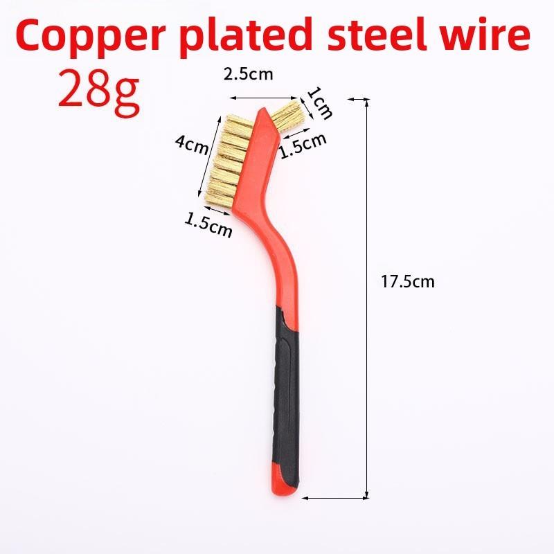 Copper Wire Brush Kitchen Gas Stove Cleaner With Long Handle For Grime Removal