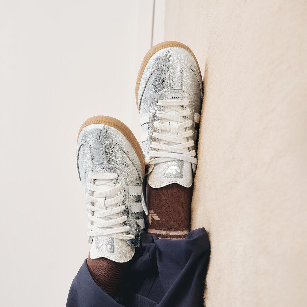 adidas Samba OG Серебристый металлик Потрескавшаяся кожа (Женский)