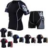 Men's Sports Suit Quick-drying Fitness Clothing Men's T-shirt Shorts Running Stretch Compression Clothing