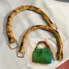 1pcs Chic Handmade Woven Bag Accessories, Resin Bamboo Style Handles, DIY Crafting Replacement Carry Loops for Handbags