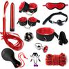 12Pcs/Set Sexual Bondage Handcuff Whip Blindfold Adult Couple Sex Toys Tools Set