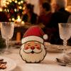 Christmas Theme Room Decor Wooden Table Decorations, Santa Claus Snowman Reindeer Desktop Ornaments, Festive Home Office Accents Distressed