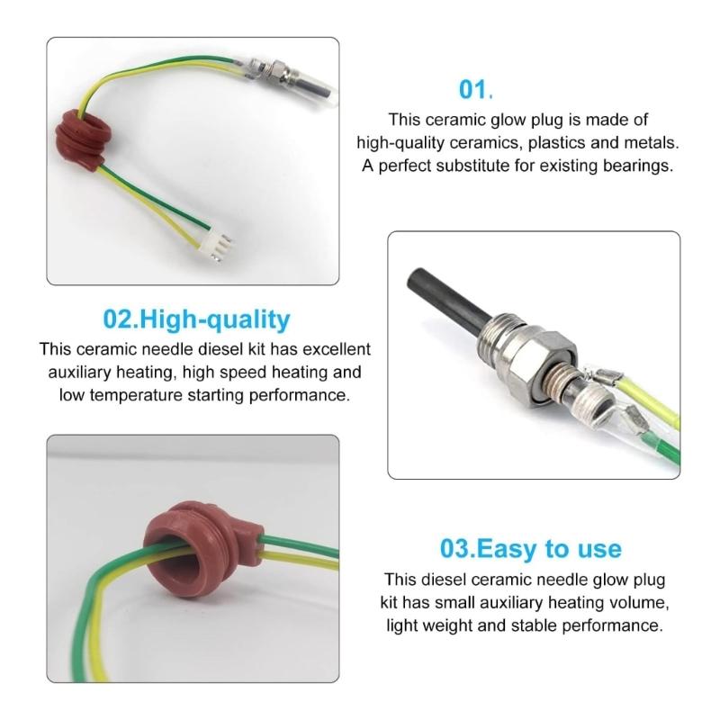 Высокопроизводительный керамический нагревательный штифт, комплект 12 В 3 кВт 8 кВт, вспомогательный нагрев для транспортных средств, грузовиков, морских двигателей, предварительный подогрев