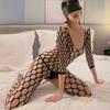 Plus Size Women Hollow Fishnet One-piece Stocking Open Net Lingerie Sexy See-through Lingerie