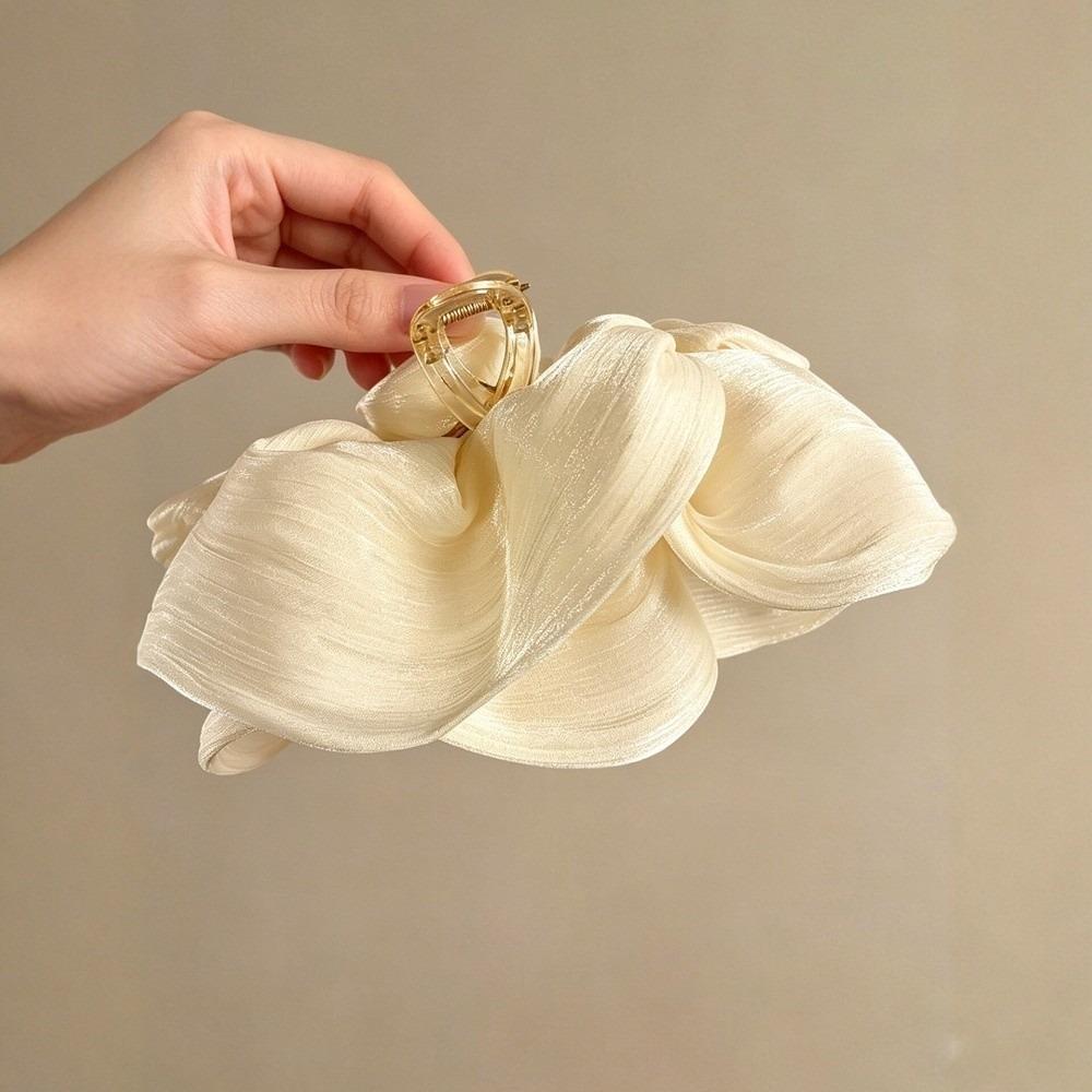 PC Cloud Crab Claw Clip Large Size Shark Clip Elegant Pleated Hair Claw Daily