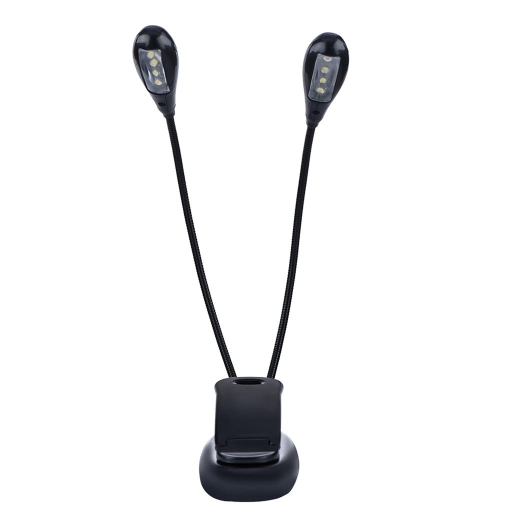 Подставка для нот Clip On Book Reading Mini Double Adjustable Arms Light LED Lamp (8 бусин)