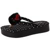 Fashion Versatile Polka Dot Kitten Flat Flip-flops Women Wear Cute Cartoon Non-slip Foot-pinch Thick-soled Sandals In Summer