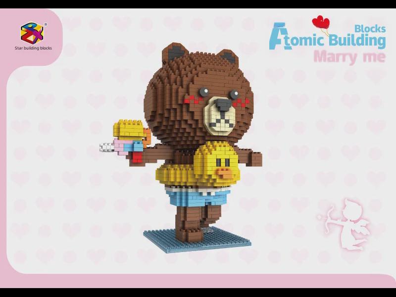 Wedding Bear Diamond Puzzle Blocks: Creative Educational Toy for Kids (8836-1-6)