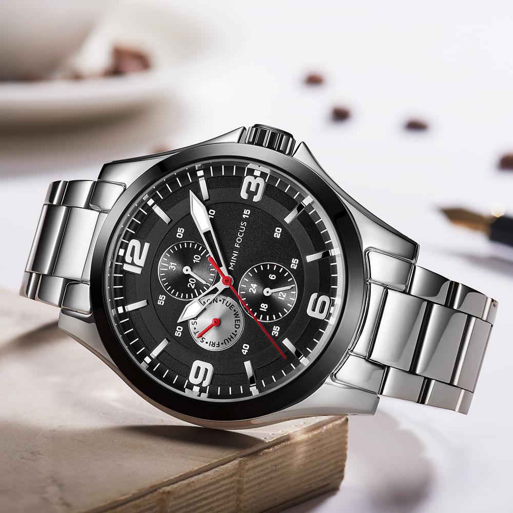 Top Brand Luxury With Box Men Watch Business Men's Watch Multifunctional Dual Calendar Waterproof Steel Strap Men Quartz Watches