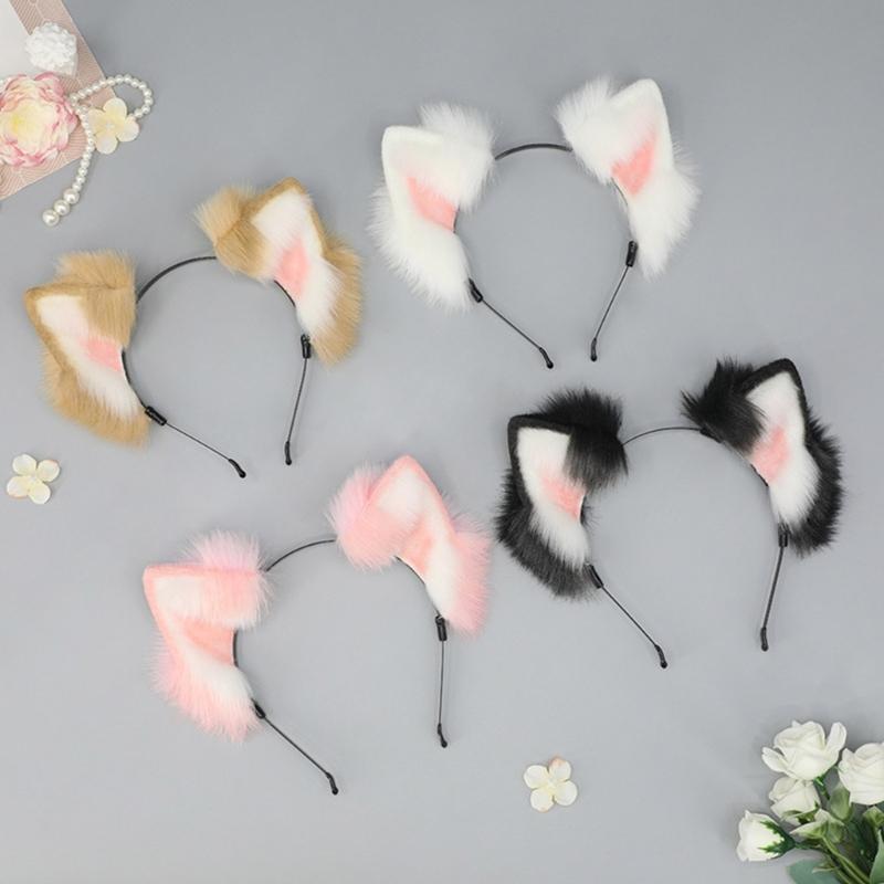 Halloween Cartoon Cat Ears Hair Hoop Woman Headband Makeup Headband for Easter Carnivals Cosplay Hair Accessories