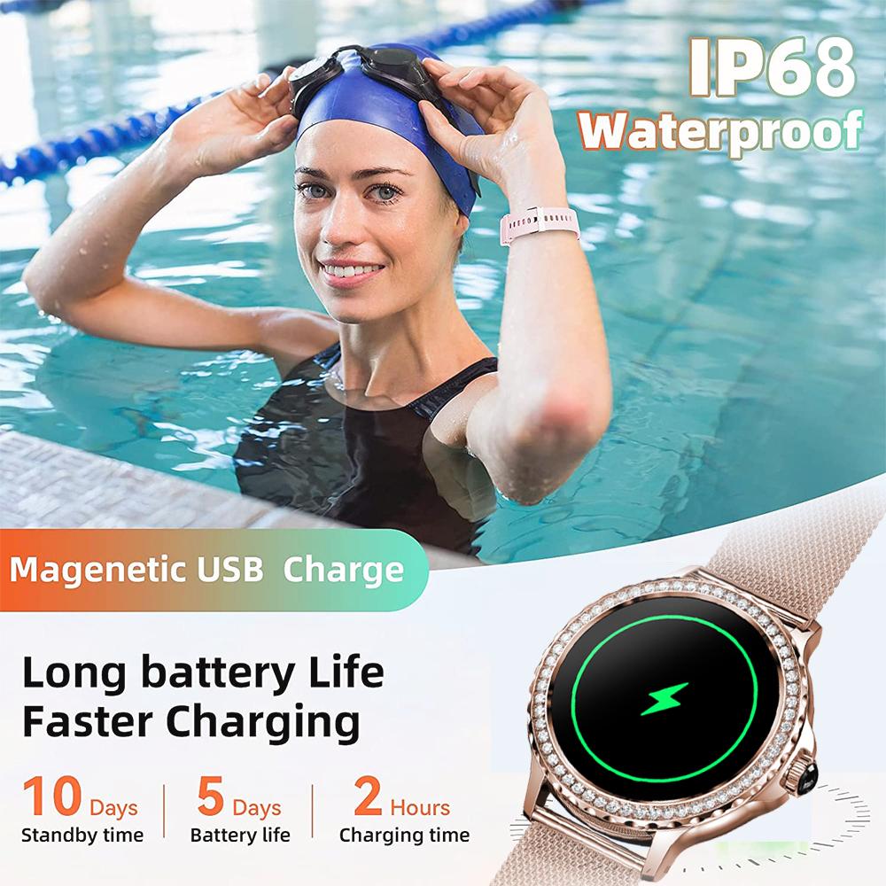 MEVADEN НОВЫЕ модные умные часы для женщин, Bluetooth Call 100 + спортивный режим, водонепроницаемые женские умные часы для фитнеса, сделай сам, пользовательские циферблаты + коробка