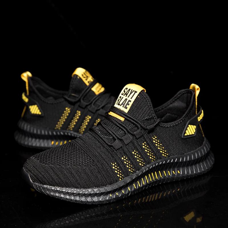 Кроссовки для мужчин, летние сетчатые дышащие кроссовки, легкие нескользящие спортивные теннисные туфли, мужские туфли большого размера с мягкой подошвой