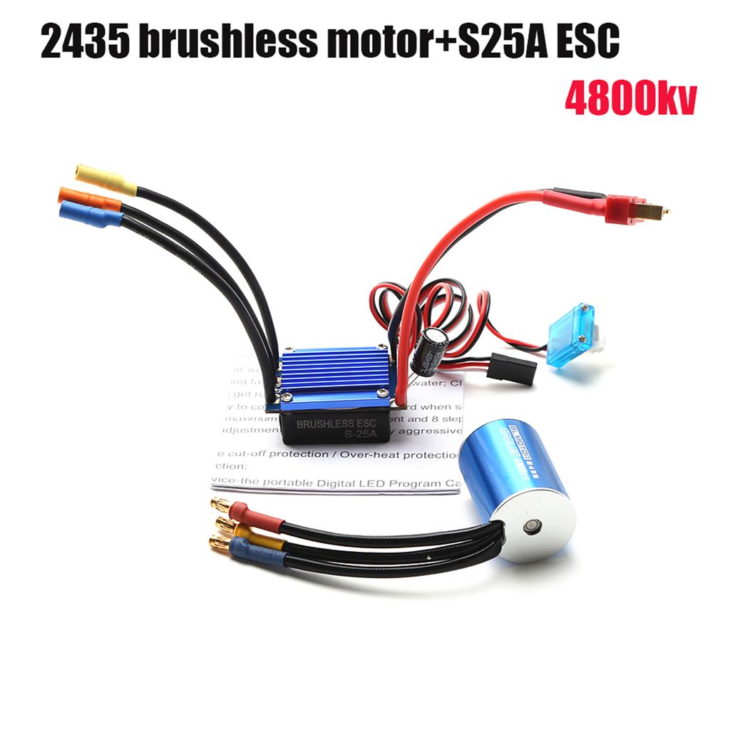 2435 4800KV Brushless Motor and 25A ESC Replacement for HSP Wltoys 1/16 1/18 Remote Control Truck