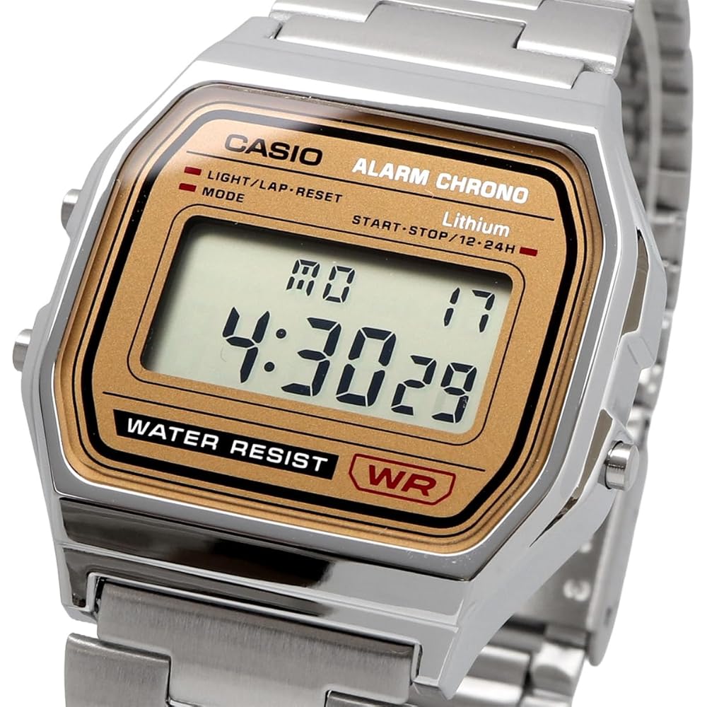 Casio Vintage Series A158WEA-9 Unisex Digital Watch Metal Band Brown Gold