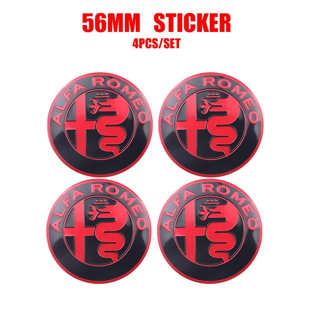 Car Stickers For Alfa Romeo 4pcs/set 56mm Car Wheel Center Hub Caps Stickers Auto Decoration Accessories For Alfa Romeo Giuliett