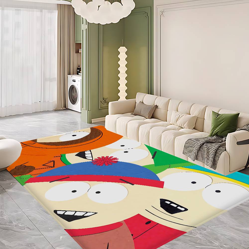 S-South Park Cute Cartoon Kitchen Mat Nordic Style Bedroom Living Room Doormat Home Balcony Anti-Slip Welcome Rug