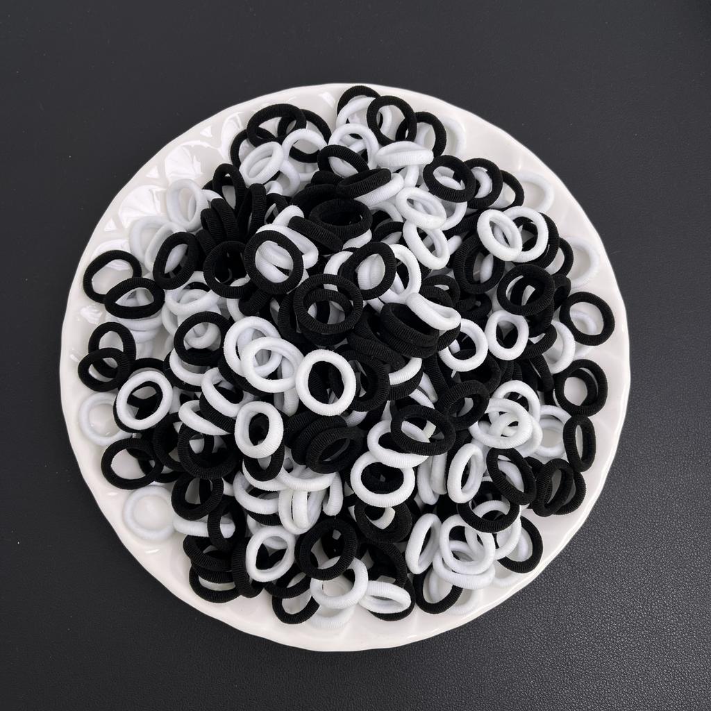 100Pcs/bag Colorful Basic Nylon Ealstic Hair Ties for Girls Ponytail Hold Scrunchie Rubber Band Kid Fashion Hair Accessories