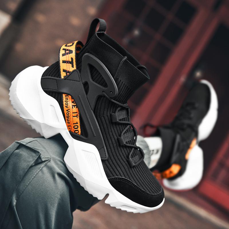 Большие размеры 39-46, сверхлегкие повседневные мужские носки, туфли на шнуровке, высокие массивные кроссовки, мужские тканые дышащие носки, кроссовки для мужчин