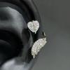 1Pcs Sweet Cool Wing Ear Bone Nail For Women Shiny Zircon Cross Heart Stud Earrings Body Piercing Accessories