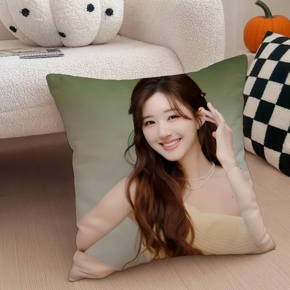 Cute Talented Chinese Beautiful Actress RRosy Cushion Cover Throw Pillow Cover Hidden Button Durable Polyester Chair Cushion
