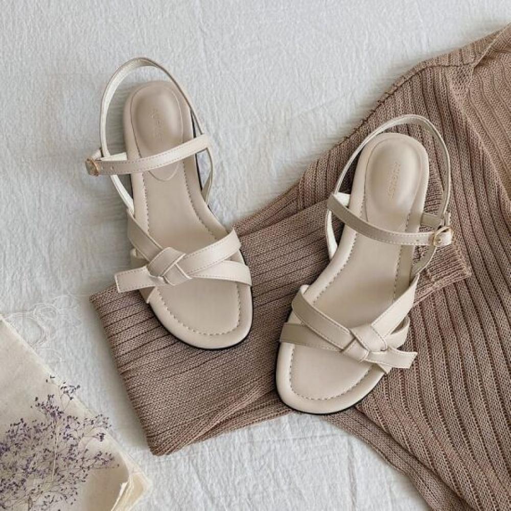 Gomvely Boni Ribbon Twisted Strap Sandals 1.5cm